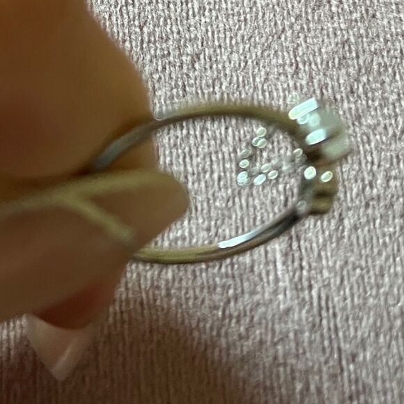 The Dainty Chain Heart ring adjustable 925 silver and moonstone - Picture 7 of 14